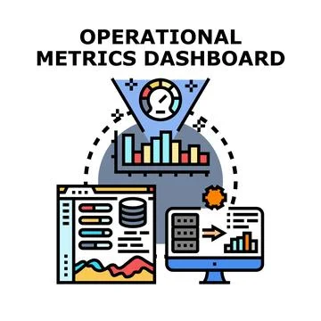 Operational metrics dashboard analyzing business data performance イラスト素材