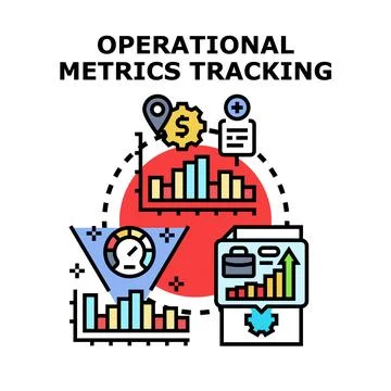 Operational metrics tracking business performance concept Stock Illustration