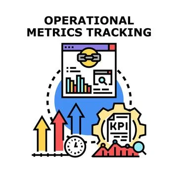 Operational metrics tracking business performance measurement concept Stock Illustration