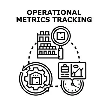 Operational metrics tracking system management process Stock Illustration