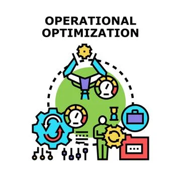 Operational optimization achieving efficiency and business process improvemen Stock Illustration