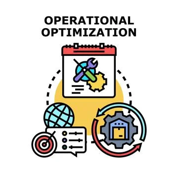 Operational optimization process aiming global business efficiency Stock Illustration