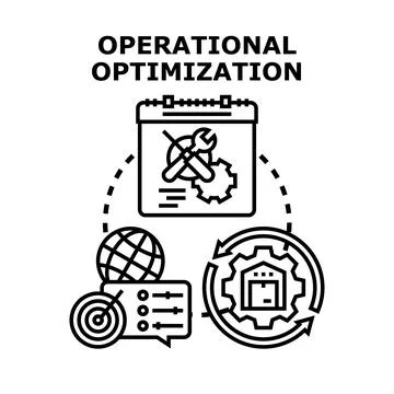 Operational optimization process aiming global business efficiency Stock Illustration