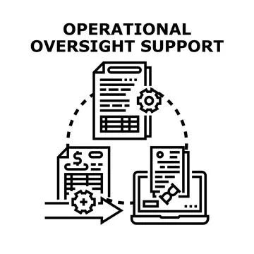 Operational oversight support controlling financial audit workflow Stock Illustration