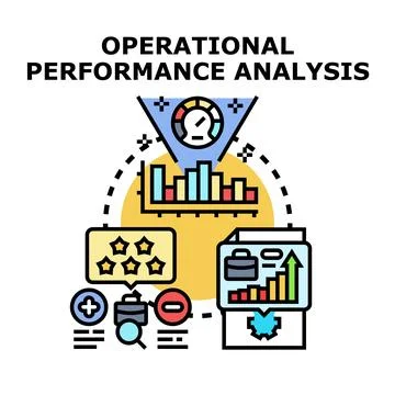 Operational performance analysis with business data analytics Stock Illustration