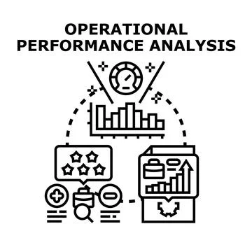 Operational performance analysis with business data analytics Stock Illustration