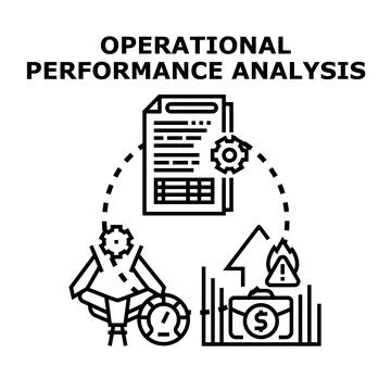 Operational performance analysis for business strategy and management Stock Illustration