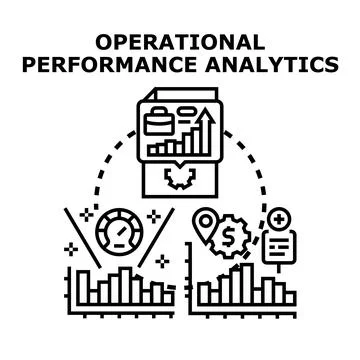 Operational performance analytics concept illustrating data management Stock Illustration