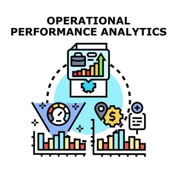 Operational performance analytics concept illustrating data management Stock Illustration