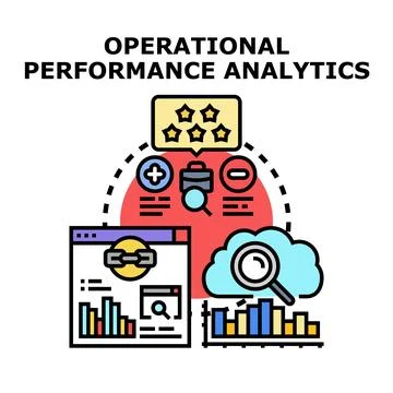 Operational performance analytics measuring business success evaluating data 库存插图