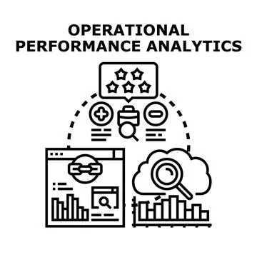 Operational performance analytics measuring business success evaluating data Stock Illustration