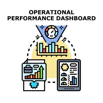Operational performance dashboard illustrating business analysis Stock Illustration