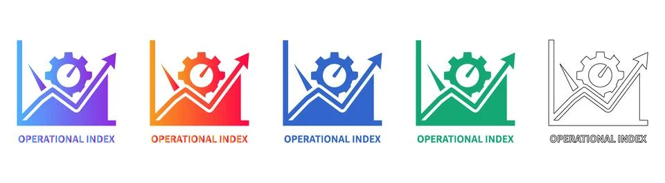 Operational Performance Index Icons Stock Illustration