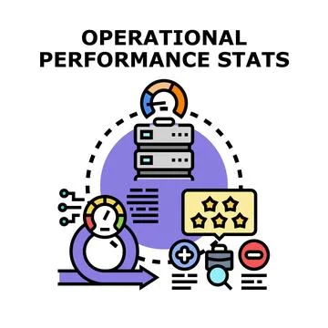Operational performance stats management analyzing business data Stock-Illustration