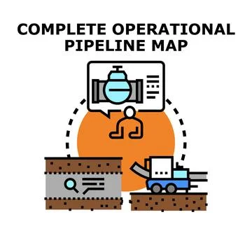 Operational pipeline mapping and maintenance system Stock Illustration