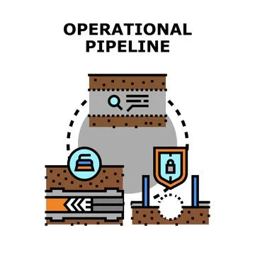 Operational pipeline system work flow monitoring security Stock Illustration