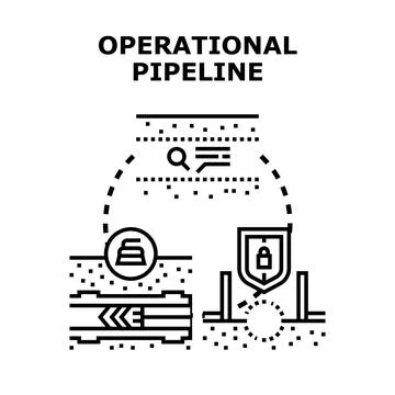 Operational pipeline system work flow monitoring security Stock Illustration