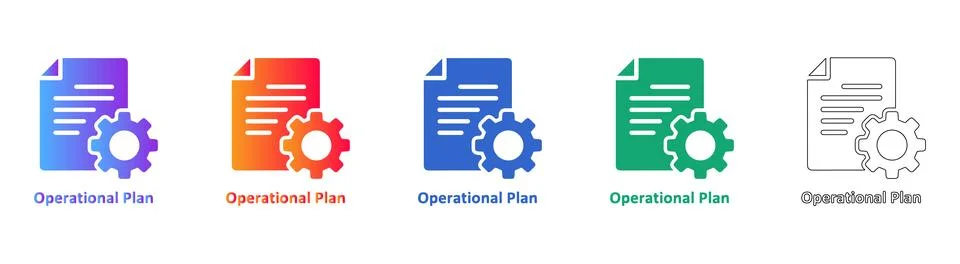 Operational Plan Document Icons Illustrazione stock