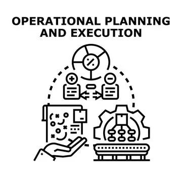 Operational planning and execution process vector concept Stock Illustration