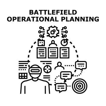 Operational planning process in virtual reality for strategy Stock Illustration