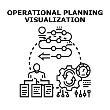 Operational planning process visualization and management concept Stock Illustration