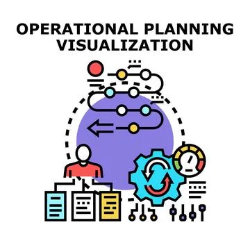 Operational planning process visualization and management concept Stock Illustration