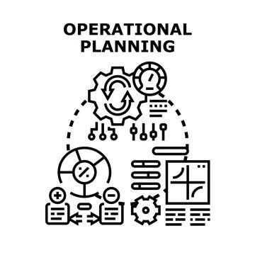 Operational planning strategy development process vector illustration Stock Illustration