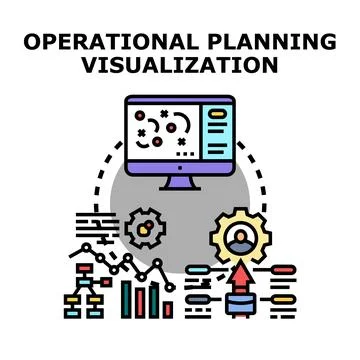 Operational planning visualization creating business strategy development Stock Illustration