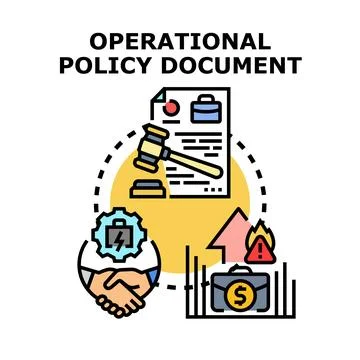Operational policy document for business management system Stock Illustration