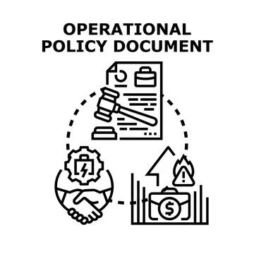 Operational policy document for business management system Stock Illustration