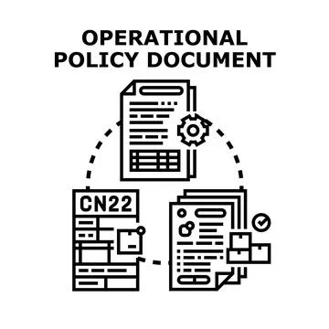 Operational policy document controlling business process workflow system Stock Illustration