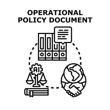 Operational policy document for global business and ai ethics Stock Illustration