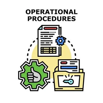 Operational procedures planning implementation and process management Stock Illustration