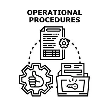 Operational procedures planning implementation and process management Stock Illustration