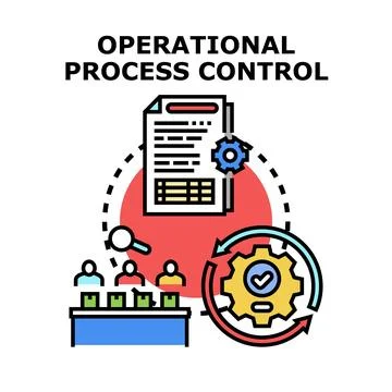 Operational process control management illustrating workflow improvement Illustrazione stock