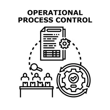Operational process control management illustrating workflow improvement Illustrazione stock