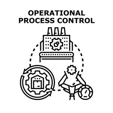 Operational process control managing manufacturing and workflow optimization Stock Illustration