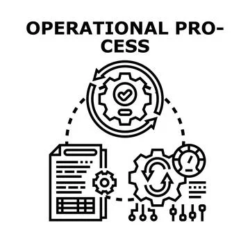Operational process development optimization planning performance Illustrazione stock