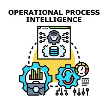 Operational process intelligence analyzing business data automation Stock Illustration