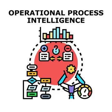 Operational process intelligence analyzing workflow data Stock Illustration