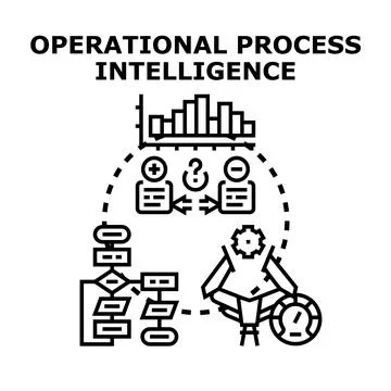 Operational process intelligence analyzing workflow data Stock Illustration