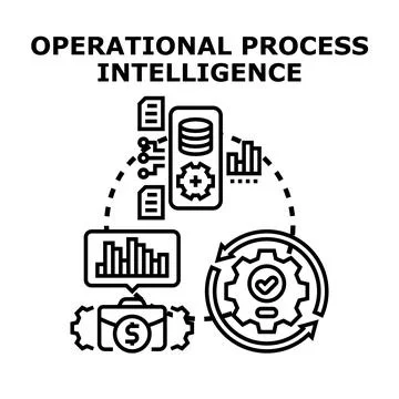 Operational process intelligence collecting business data 스톡 일러스트