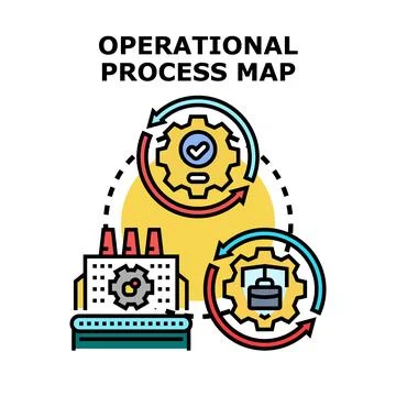 Operational process map business management concept Stock Illustration