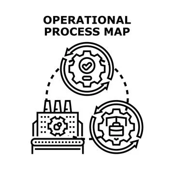 Operational process map business management concept Stock Illustration