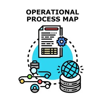 Operational process mapping for business management illustration Stock Illustration