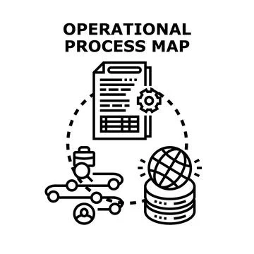 Operational process mapping for business management illustration Stock Illustration