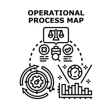 Operational process mapping visualizing business strategy execution Stock Illustration