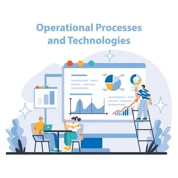 Operational processes and technologies concept. Flat vector illustration. Stockillustratie