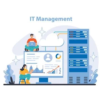 Operational processes and technologies concept. Flat vector illustration. 스톡 일러스트