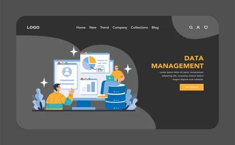 Operational processes and technologies concept. Flat vector illustration. Illustrazione stock